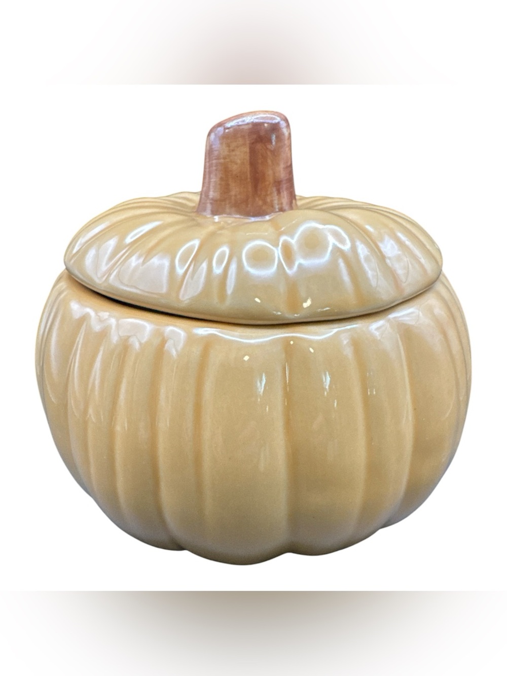 Vintage William Sonoma Harvest Ceramic Pumpkin Covered Soup Bowl